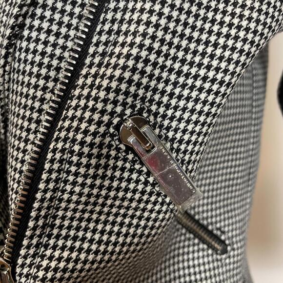 Christopher Kane Black White Houndstooth Wool Collared Moto Jacket Sz 8 NEW - Picture 6 of 8